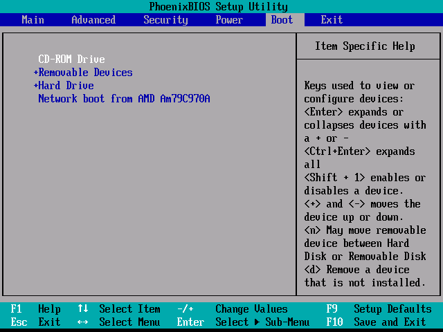 VMware guest OS BIOS, boot